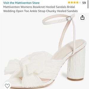 Bowknot chunky heels